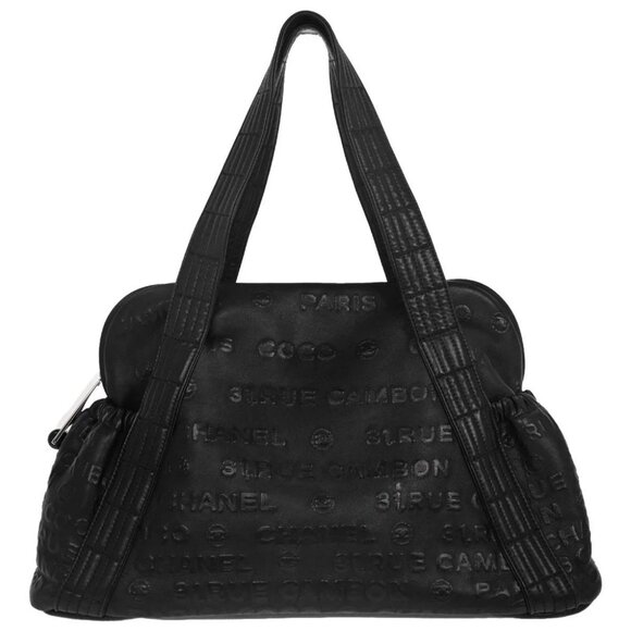 Chanel Black Calfskin Rue Cambon Embossed Unlimited Shoulder Bag - Picture 1 of 11